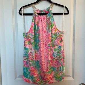 Lilly Pulitzer Bright and Fun Halter Bowen Top Size L